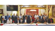 H E Dr. Federico Camilo (second right), H E Mohamed Ali Sobhani (fourth right) and H E Abdul Hakim Dalili (fifth right) during the farewell dinner with hosts and guests.