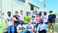 Donors and organisers during blood donation campaign. 