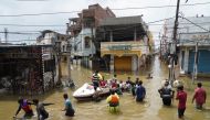 Residents are evacuated from a flooded neighbourhood after heavy rainfall in Hyderabad, the capital of the southern state of Telangana, India, October 15, 2020. REUTERS/Vinod Babu