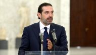 Former Prime Minister Saad al-Hariri speaks at the presidential palace in Baabda, Lebanon October 12, 2020. Dalati Nohra/Handout via REUTERS