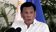 President Rodrigo Duterte speaks after his arrival, from a visit in Israel and Jordan at Davao International airport in Davao City in southern Philippines, September 8, 2018. REUTERS/Lean Daval Jr./File Photo