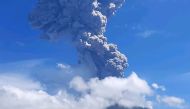 A volcanic eruption from Mount Ili Lewotolok in Lembata, East Nusa Tenggara spewing ash some 4,000 meters high. November 29, 2020.  AFP 