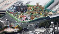 An aerial view shows Super Nintendo World, a new attraction area featuring the popular video game character Mario, which is set to open in the spring of 2021, at the Universal Studios Japan theme park in Osaka, western Japan, November 25, 2020. Kyodo/via 