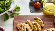 A fillet of lab-grown cultured chicken developed by Eat Just is pictured in this handout photo. Eat Just, Inc./Handout via REUTERS