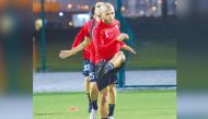 Al Rayyan's Yacine Brahimi during a practice session following his return to action.