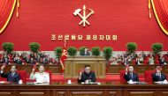 North Korean leader Kim Jong-Un attends the first day of the 8th Congress of the Workers' Party in Pyongyang, North Korea, in this photo supplied by North Korea's Central News Agency (KCNA) on January 6, 2021.