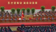 North Korean leader Kim Jong Un attends the 8th Congress of the Workers' Party in Pyongyang, North Korea, in this photo supplied by North Korea's Central News Agency (KCNA) on January 13, 2021. KCNA/via REUTERS
