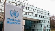 A logo is pictured outside a building of the World Health Organization (WHO) during an executive board meeting on update on the coronavirus outbreak, in Geneva, Switzerland, February 6, 2020. REUTERS/Denis Balibouse/File Photo