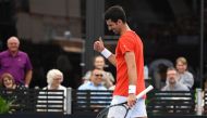Tennis - A Day at the Drive Exhibition - Memorial Drive Tennis Club, Adelaide, Australia - January 29, 2021 Serbia's Novak Djokovic reacts during his first match against Italy's Jannik Sinner at A Day at The Drive REUTERS/Morgan Sette
