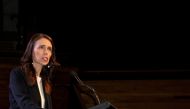Prime Minister Jacinda Ardern addresses supporters at a Labour Party event in Wellington, New Zealand, October 11, 2020. REUTERS/Praveen Menon/File Photo
