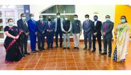 Ambassador of India to Qatar, H E Dr. Deepak Mittal (sixth right), and  members of new ICC Management Committee pose for a picture.