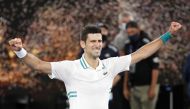  Serbia's Novak Djokovic celebrates winning his final match against Russia's Daniil Medvedev REUTERS/Asanka Brendon Ratnayake