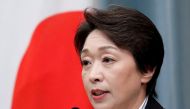 FILE PHOTO: FILE PHOTO: Japan's Olympics Minister Seiko Hashimoto attends a news conference at Prime Minister Shinzo Abe's official residence in Tokyo, Japan September 11, 2019. REUTERS/Issei Kato/File Photo/File Photo
