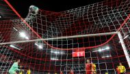 Bayern Munich's Robert Lewandowski scores their first goal Pool via REUTERS/Andreas Gebert 