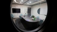 A view of a meeting room outfitted with airtight glass panels at short-stay facility Connect@Changi, a complex of hotel rooms and meeting halls near the airport which will welcome business 