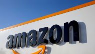The logo of Amazon is seen at the company logistics centre in Boves, France, August 8, 2018. Reuters/Pascal Rossignol/File Photo