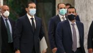 Prime Minister-designate Saad al-Hariri arrives to meet with Lebanon's President Michel Aoun at the presidential palace in Baabda, Lebanon March 22, 2021. REUTERS/Mohamed Azakir