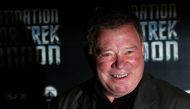 William Shatner who plays Captain James T. Kirk in the original version of Star Trek arrives at the Destination Star Trek London event October 19, 2012. REUTERS/Suzanne Plunkett/File Photo