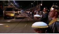 General view as a convoy arrives during a ceremony of a transfer of Royal mummies from the Egyptian Museum in Tahrir to the National Museum of Egyptian Civilization in Fustat, in Cairo, Egypt April 3, 2021. 