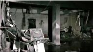 Damaged equipment and furniture are seen in the burnt interior of a hospital treating coronavirus disease (COVID-19) patients, after a deadly fire, in India's western Gujarat state, May 1, 2021, in this still image obtained from video. 
