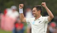 File photo: New Zealand's Trent Boult celebrates the wicket of India's Rishabh Pant Reuters/Martin Hunter/File Photo