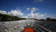 eneral view of Serbia's Novak Djokovic in action during his third round match against Spain's Alejandro Davidovich Fokina. (REUTERS/Guglielmo Mangiapane)