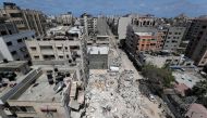 A view shows the site of Israeli air strikes, amid Israeli-Palestinian fighting, in Gaza, May 20, 2021. Reuters/Mohammed Salem
 