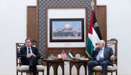 U.S. Secretary of State Antony Blinken speaks during a joint press conference with Palestinian President Mahmoud Abbas, in the West Bank city of Ramallah, May 25, 2021. (REUTERS)