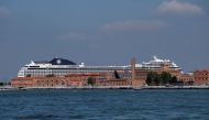 Cruise ship MSC Orchestra arrives in Venice despite protests demanding an end to cruise ships passing through the lagoon city, in Venice, Italy, June 3, 2021. REUTERS/Manuel Silvestri