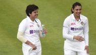 India's Smriti Mandhana and Shafali Verma during the drink's break Reuters/Rebecca Naden