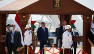 Iraqi President Barham Salih receives Egyptian President Abdel Fattah Al-Sisi at Baghdad International Airport in Baghdad, Iraq June 27, 2021. REUTERS/Khalid al-Mousily