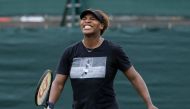 June 27, 2021 Serena Williams of the U.S. reacts during a practice session Pool via REUTERS/David Gray