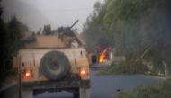 Humvees that belong to Afghan Special Forces are seen destroyed during heavy clashes with Taliban during the rescue mission of a police officer besieged at a check post, in Kandahar province, Afghanistan, July 13, 2021. (Reuters/Danish Siddiqui/File Photo