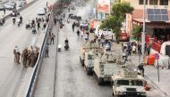 Lebanese army deployed during a protest after Lebanese Prime Minister-Designate Saad al-Hariri abandoned his effort to form a new government, in Beirut, Lebanon on July 15, 2021. (Reuters/Mohamed Azakir)