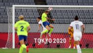 Lina Hurtig of Sweden scores their third goal REUTERS/Edgar Su