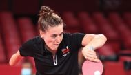 July 24, 2021. Natalia Partyka of Poland in action against Michelle Bromley of Australia REUTERS/Luisa Gonzalez