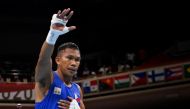 Eumir Marcial of the Philippines wins the fight. Pool via Reuters/Luis Robayo