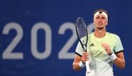 July 30, 2021. Alexander Zverev of Germany reacts after winning his semifinal match against Novak Djokovic of Serbia REUTERS/Mike Segar