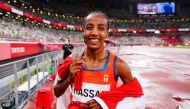 Sifan Hassan of the Netherlands celebrates winning the gold medal REUTERS/Aleksandra Szmigiel
