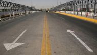 FILE PHOTO: A general view of the Zaragoza-Ysleta border bridge crossing towards El Paso, Texas, U.S., as Mexico's Department of Foreign Relations requested another month-long extension on land-crossing restrictions at the U.S.-Mexico border due to the co