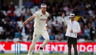FILE PHOTO: Cricket - First Test - England v India - Trent Bridge, Nottingham, Britain - August 7, 2021 England's Stuart Broad celebrates taking the wicket of India's KL Rahul Action Images via Reuters/Paul Childs/File Photo
