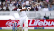 :Cricket - Second Test - England v India - Lord's Cricket Ground, London, Britain - August 12, 2021 India's Rohit Sharma in action Action Images via Reuters/Paul Childs

