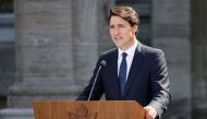 Canada's Prime Minister Justin Trudeau announces a federal election, outside Rideau Hall in Ottawa, Ontario, Canada, August 15, 2021. REUTERS/Blair Gable
