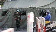 A military checkpoint is seen during lockdown amid the coronavirus disease (COVID-19) pandemic in Ho Chi Minh, Vietnam August 23, 2021. REUTERS/Stringer 