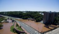 FILE PHOTO: Roads are covered in floodwaters caused by the remnants of Tropical Storm Ida which brought drenching rain, flash floods and tornadoes to parts of the northeast in New Brunswick, New Jersey, U.S., September 2, 2021. Picture taken with a drone.