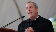 Lawrence Bacow speaks during his inauguration as the 29th President of Harvard University in Cambridge, Massachusetts, U.S., October 5, 2018. REUTERS/Brian Snyder