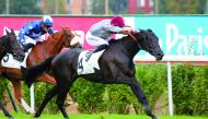 Al Shaqab Racing-owned Mellow heads towards the finish line.