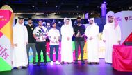 The winners of the e-tournament pose for a photograph with the officials.