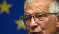 FILE PHOTO: Josep Borrell holds a press conference after a meeting of E.U. Foreign Ministers on the sidelines of the 76th Session of the U.N. General Assembly, in New York, U.S., September 20, 2021. REUTERS/David 'Dee' Delgado/File Photo