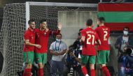 Portugal's Cristiano Ronaldo celebrates scoring their first goal with teammates REUTERS/Pedro Nunes